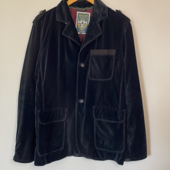 Vintage black, velour military style jacket from Pepe Jeans - Picture 3 of 6